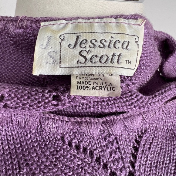 80s Purple Short Sleeve Knit Top - Picture 2 of 15